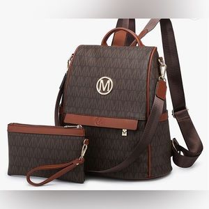 NWT Backpack Purse Multi Pockets Signature Anti-Theft Rucksack, MULTI COLORS